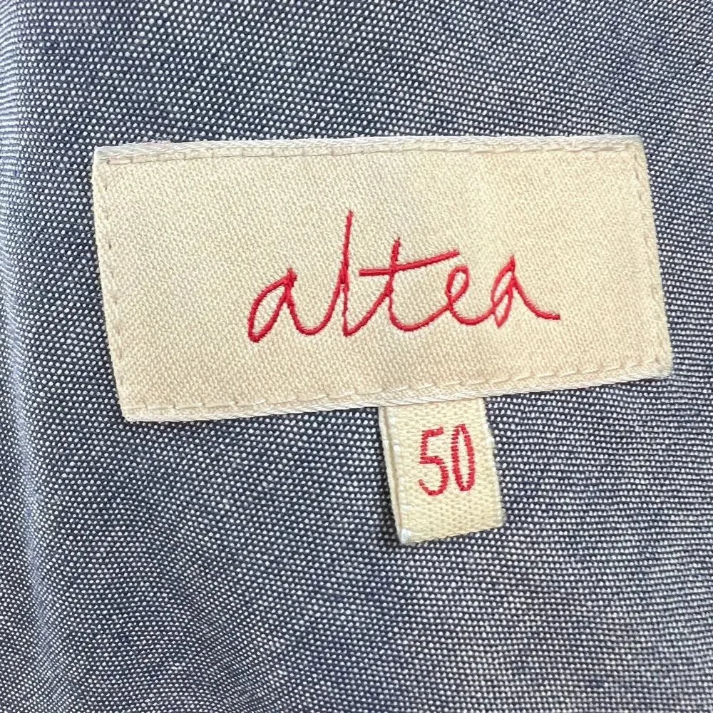 Altea Men's Blue Cotton Two Button Suit Jacket Blazer with Pockets Size 50/ US L